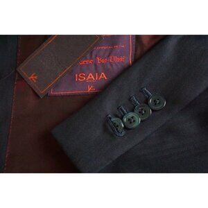 Isaia Base 5 Blue Herringbone S160s Wool Sport Coat Jacket 42S BRAND NEW W Tags